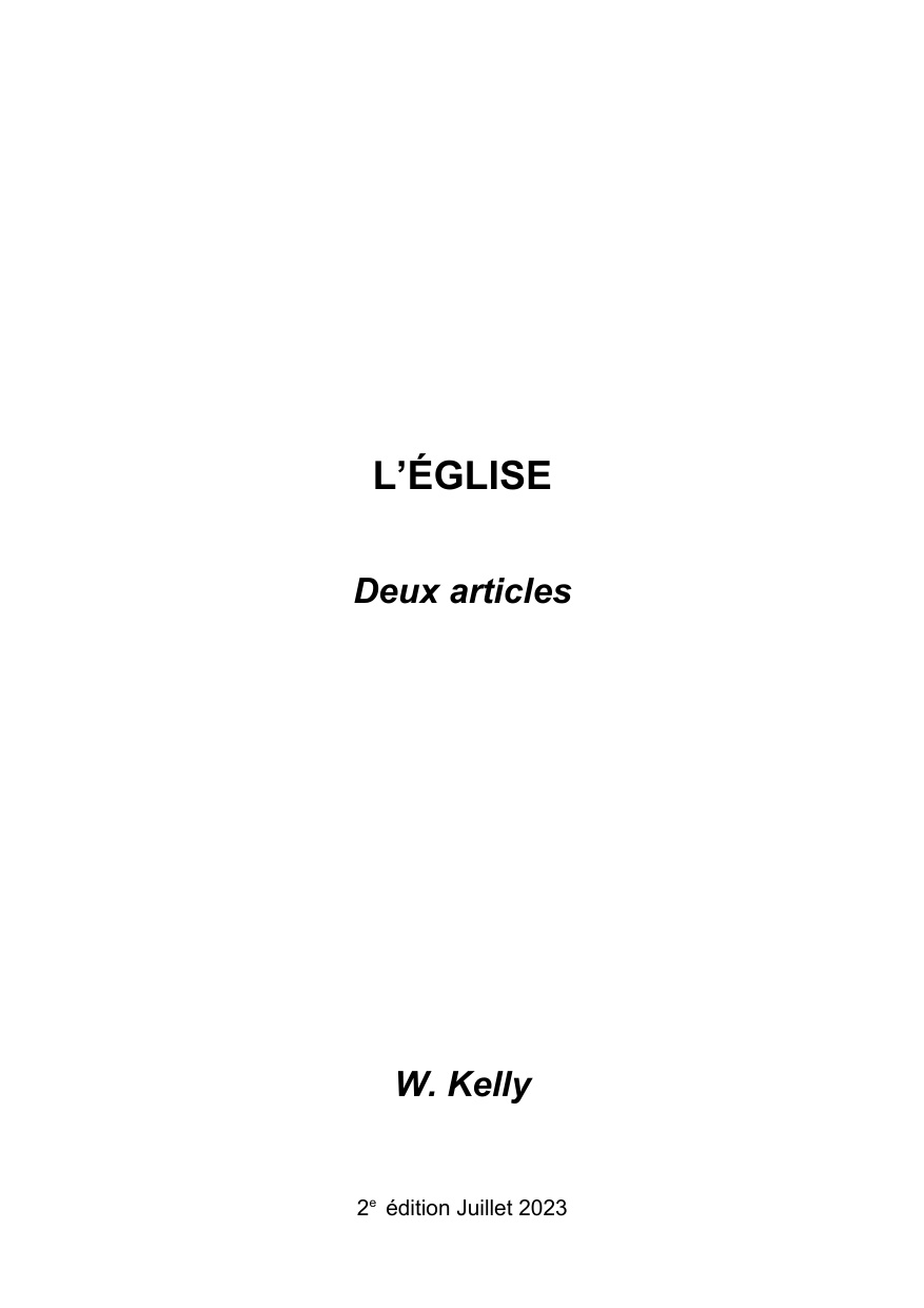 L'Église - deux articles